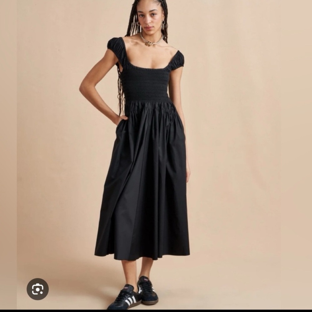 NWT La Ligne Vivian Black Midi Dress size Large